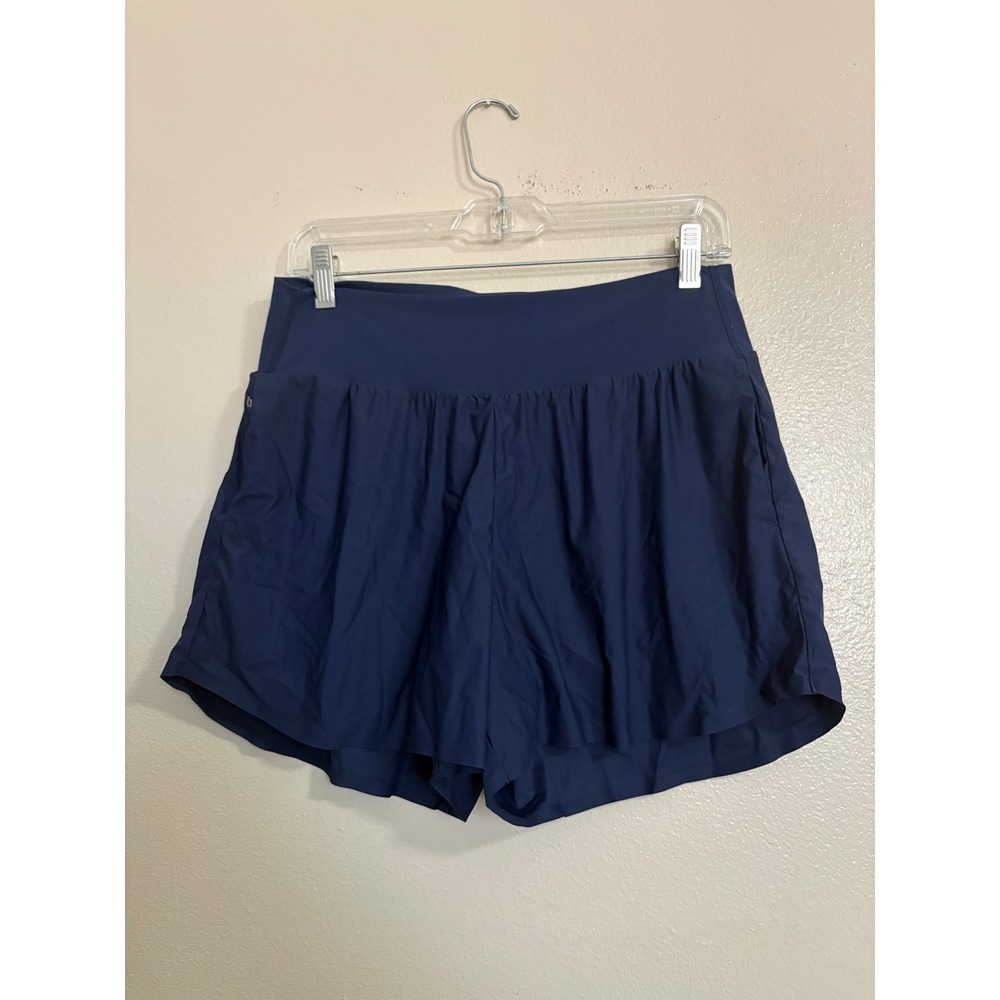 Uniqlo AIRism Navy Blue Active Athletic Shorts With Zipper Pocket Women's Large